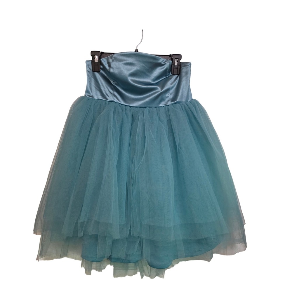 Forever 21 Aqua Strapless‎ Tulle Party Dress M Satin Bodice Fairycore Prom NWT